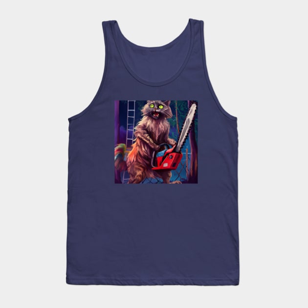 This Cat has Gotten Fed Up with People Camping in the Woods Tank Top by Star Scrunch